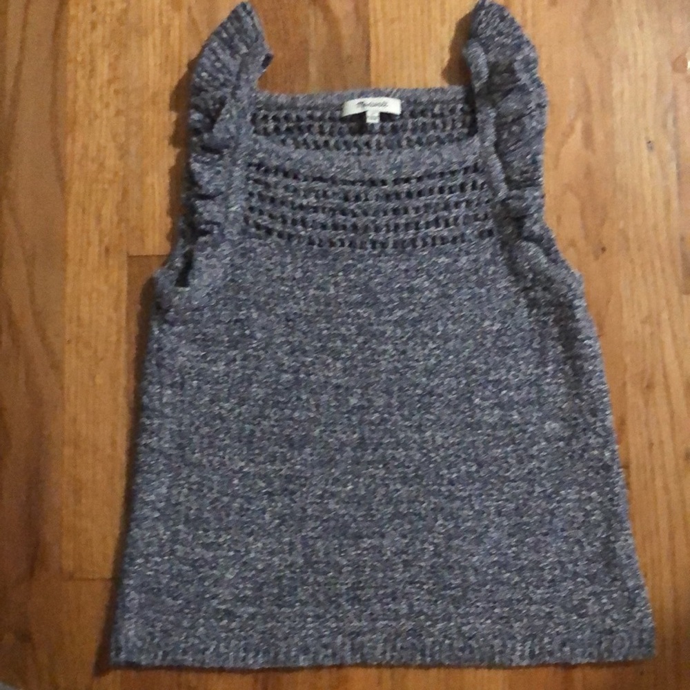 Madewell Womens Ruffled Crochet Sweater Tank- Small - Picture 2 of 6